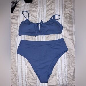 NEW Raisins Women’s Two Piece Indigo Blue High Waisted Bikini Size XL